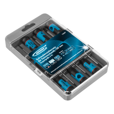 Набор отверток для точной механики, CrMo, двухкомпонентные рукоятки, 6 шт, пластиковый бокс Gross по ценам производителя в Москве с доставкой по всей России