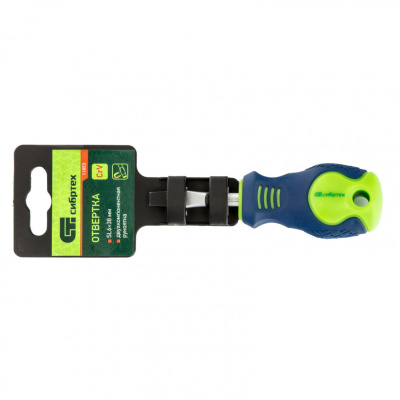 Отвертка, SL6 х 38 мм, CrV, двухкомпонентная рукоятка Сибртех по ценам производителя в Москве с доставкой по всей России