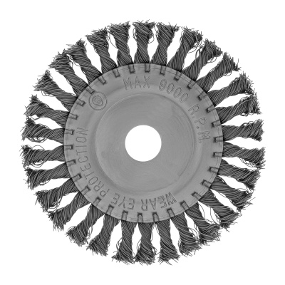 Щетка для УШМ 150 мм, посадка 22.2 мм, плоская, крученая металлическая проволока Сибртех по ценам производителя в Москве с доставкой по всей России