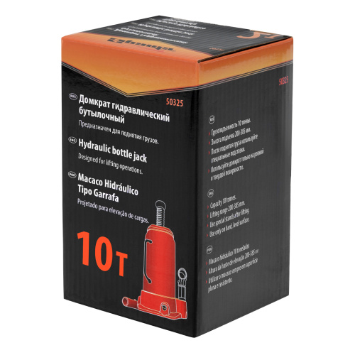 Домкрат гидравлический бутылочный, 10 т, h подъема 200-385 мм Sparta по ценам производителя в Москве с доставкой по всей России