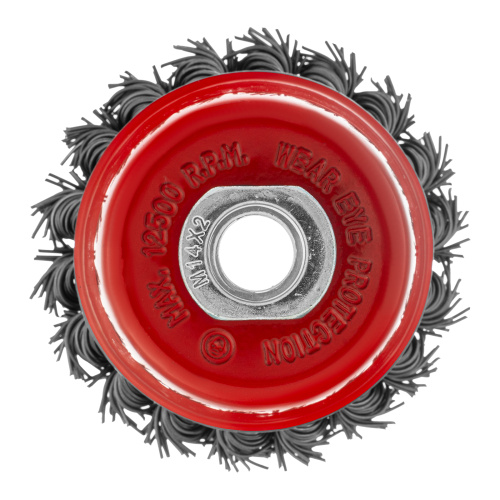 Щетка для УШМ, 75 мм, М14, "чашка", крученая проволока 0.8 мм Matrix по ценам производителя в Москве с доставкой по всей России