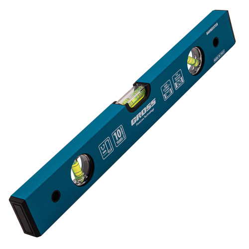 Уровень алюминиевый усиленный, 400 мм, 3 глазка Gross по ценам производителя в Москве с доставкой по всей России