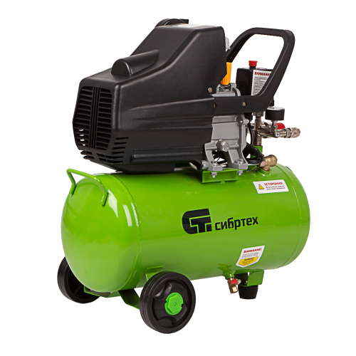 Компрессор воздушный КК-1500/24, 1.5 кВт, 198 л/мин, 24 л, прямой привод, масляный Сибртех по ценам производителя в Москве с доставкой по всей России