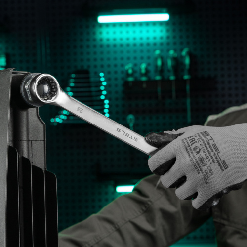 Ключ комбинированный, 28 мм, CrV, матовый хром Stels по ценам производителя в Москве с доставкой по всей России