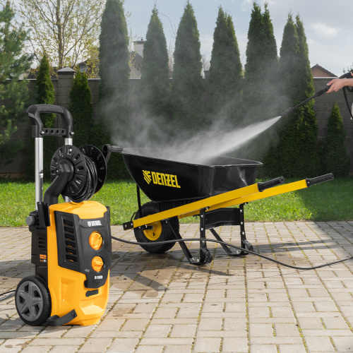 Моечная машина высокого давления R-180D, 2200 Вт, 180 бар, 380 л/ч, с барабаном Denzel по ценам производителя в Москве с доставкой по всей России