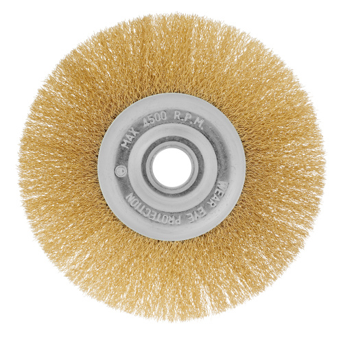 Щетка для УШМ, 175 мм, посадка 22.2 мм, плоская, латунированная витая проволока Matrix по ценам производителя в Москве с доставкой по всей России