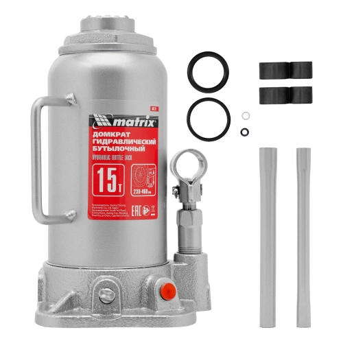 Домкрат гидравлический бутылочный, 15 т, высота подъема 230-460 мм Matrix по ценам производителя в Москве с доставкой по всей России