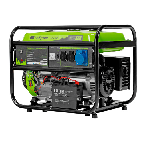 Генератор бензиновый БС-6500Э, 5.5 кВт, 230В, четырехтактный, 25 л, электростартер Сибртех по ценам производителя в Москве с доставкой по всей России