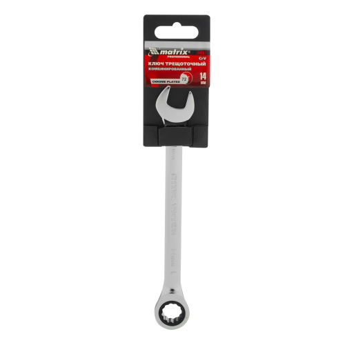 Ключ комбинированный трещоточный, 14 мм, CrV, зеркальный хром Matrix Professional по ценам производителя в Москве с доставкой по всей России