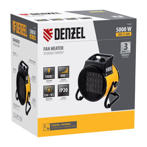 Тепловая пушка, керамический нагреватель (тепловентилятор) DHC 5-400, 230 В, 0.04/3/5 кВт Denzel по ценам производителя в Москве с доставкой по всей России
