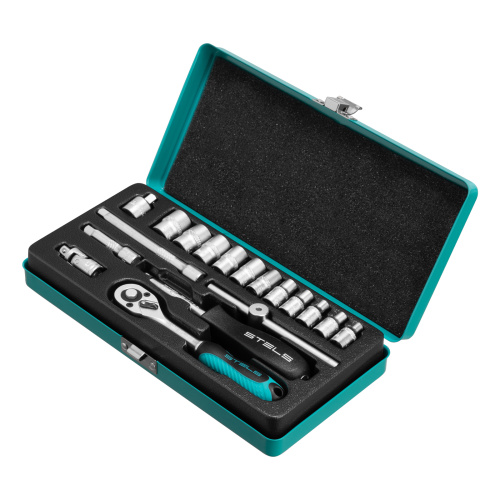 Набор торцевых головок с трещоткой, 1/4", 18 предметов Stels по ценам производителя в Москве с доставкой по всей России