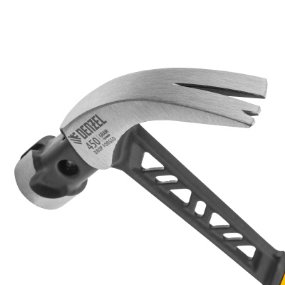 Молоток-гвоздодер 450 г, цельнокованый,боек с магнитом, двухкомп. обрезин. рук-ка Denzel по ценам производителя в Москве с доставкой по всей России