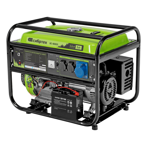 Генератор бензиновый БС-8000Э, 6,6 кВт, 230В, четырехтактный, 25 л, электростартер Сибртех по ценам производителя в Москве с доставкой по всей России