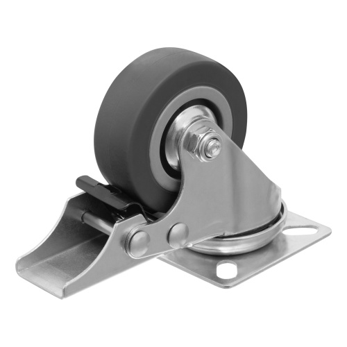 Колесо поворотное с тормозом D 50 мм, крепление  платформенное Сибртех по ценам производителя в Москве с доставкой по всей России