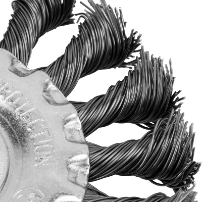 Щетка для УШМ, 100 мм, посадка 22.2 мм, плоская, крученая проволока 0.5 мм Сибртех по ценам производителя в Москве с доставкой по всей России