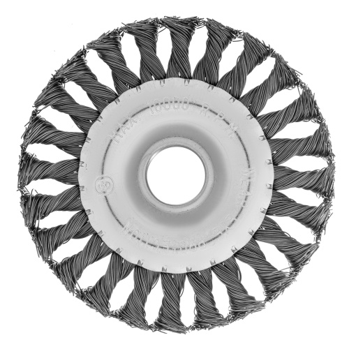 Щетка для УШМ 125 мм, посадка 22.2 мм, плоская, крученая проволока 0.5 мм Matrix по ценам производителя в Москве с доставкой по всей России