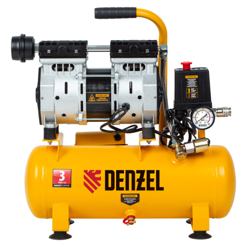 Компрессор DLS650/10 безмаслянный малошумный 650 Вт, 120 л/мин, ресивер 10 л Denzel по ценам производителя в Москве с доставкой по всей России