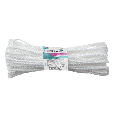 Шнур бельевой полипропиленовый с сердечником, 5 мм, L 15 м, белый, Home Palisad по ценам производителя в Москве с доставкой по всей России