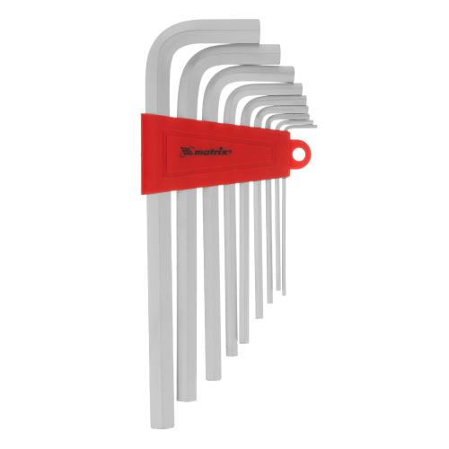 Набор ключей имбусовых HEX, 2-12 мм, CrV, 9 шт, удлиненныее с сатинированным покрытием Matrix по ценам производителя в Москве с доставкой по всей России