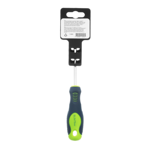 Отвертка, SL5 х 75 мм, CrV, двухкомпонентная рукоятка Сибртех по ценам производителя в Москве с доставкой по всей России