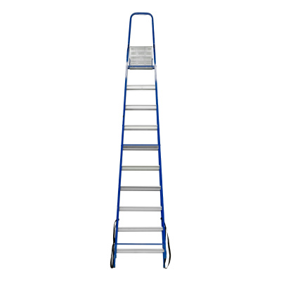 Стремянка, 10 ступеней, стальной профиль, алюминиевые ступени Сибртех по ценам производителя в Москве с доставкой по всей России