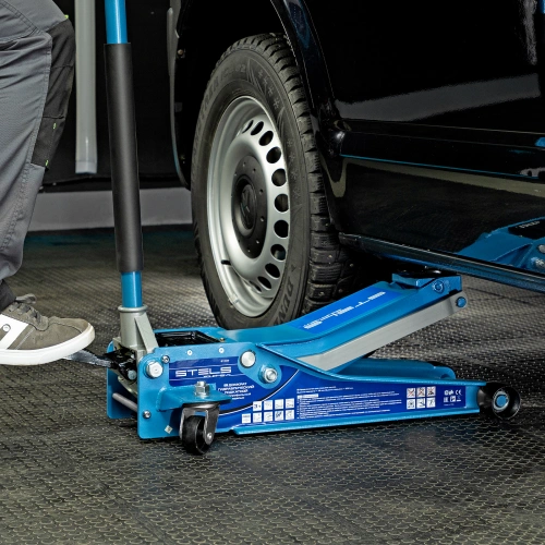 Домкрат гидравлический подкатной 3 т, быстрый подъем, Low profile quick lift, 75-505 мм, профессиональный STELS по ценам производителя в Москве с доставкой по всей России
