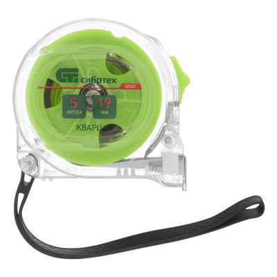 Рулетка Кварц,прозрачный корпус,амортизатор,5 м х 19 мм Сибртех по ценам производителя в Москве с доставкой по всей России