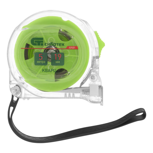 Рулетка Кварц,прозрачный корпус,амортизатор,5 м х 19 мм Сибртех по ценам производителя в Москве с доставкой по всей России