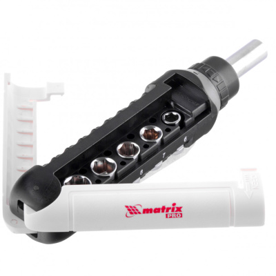 Отвертка реверсивная с набором бит и торцевых головок, 15 шт, CrV Matrix Pro по ценам производителя в Москве с доставкой по всей России