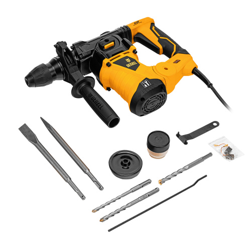 Перфоратор электрический RHV-1250-30, SDS-plus, 1250 Вт, 5 Дж, 3 плюс 1 режим Denzel по ценам производителя в Москве с доставкой по всей России