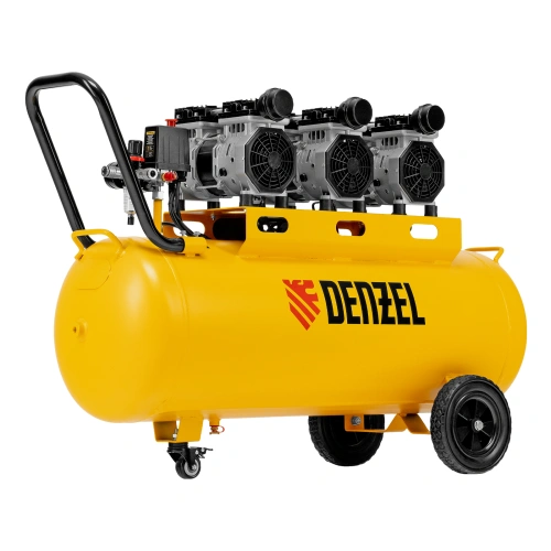 Компрессор безмасляный, малошумный DLS 1800/100,1800 Вт, 3x600, 100 л, 345 л/мин Denzel по ценам производителя в Москве с доставкой по всей России