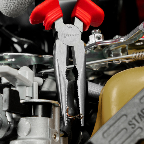 Длинногубцы прямые, 160 мм, хром-ванадий, двухкомпонентные рукоятки Matrix по ценам производителя в Москве с доставкой по всей России