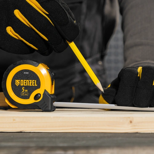 Рулетка 5м х 25мм, двухкомп. корпус, кнопка-пауза Denzel по ценам производителя в Москве с доставкой по всей России