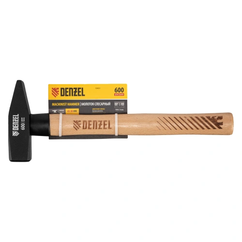Молоток слесарный, 600 г, кованый квадратный боек, буковая рукоятка Denzel по ценам производителя в Москве с доставкой по всей России