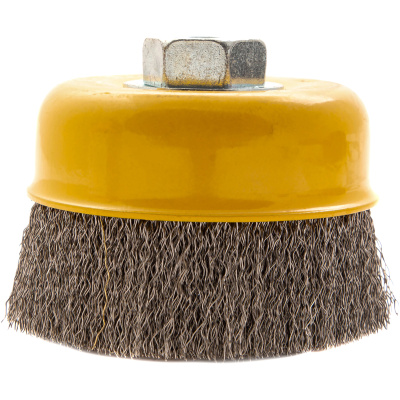 Щетка для УШМ, 100 мм, "Чашка", витая нержавеющая проволока 0.3 мм, М14 Denzel по ценам производителя в Москве с доставкой по всей России