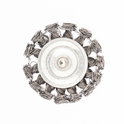 Щетка для дрели, 75 мм, плоская со шпилькой, крученая металлическая проволока 0.5 мм Сибртех по ценам производителя в Москве с доставкой по всей России