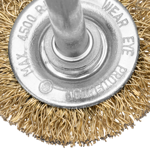 Щетка для дрели, 40 мм, плоская со шпилькой, латунированная витая проволока Matrix по ценам производителя в Москве с доставкой по всей России