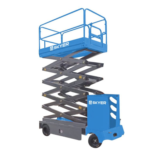 Подъемник самоходный электрический ножничный с кабиной SKYER NPF0905 по ценам производителя в Москве с доставкой по всей России