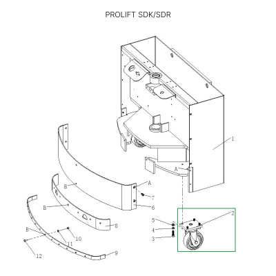 Опорное колесо в сборе с поворотной опорой для штабелеров SDR1536/1545S/1645/1656/2036/2045, SDK по ценам производителя в Москве с доставкой по всей России