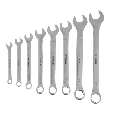 Набор ключей комбинированных 6-19 мм, 8 шт., CrV, матовый хром Stels по ценам производителя в Москве с доставкой по всей России