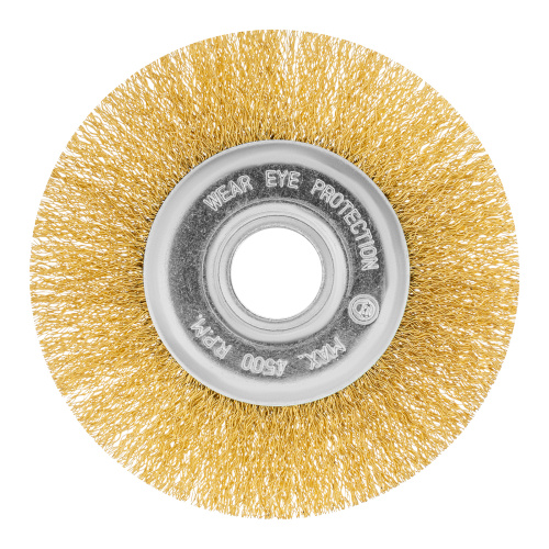 Щетка для УШМ, 125 мм, посадка 22.2 мм, плоская, латунированная витая проволока Matrix по ценам производителя в Москве с доставкой по всей России