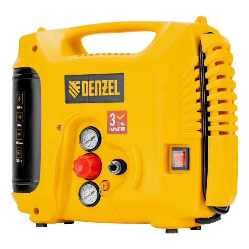 Компрессор воздушный DL1300, 10 бар, 1,3 кВт 180 л/мин 5 л, с набором аксессуаров Denzel по ценам производителя в Москве с доставкой по всей России