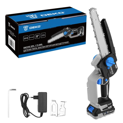 Пила цепная аккумуляторная бесщеточная DEKO DKCHS 20V, 20В, 1x3.0Ач по ценам производителя в Москве с доставкой по всей России