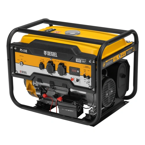 Генератор бензиновый PS-33E, 3.3 кВт, 230В, 15 л, электростартер Denzel по ценам производителя в Москве с доставкой по всей России