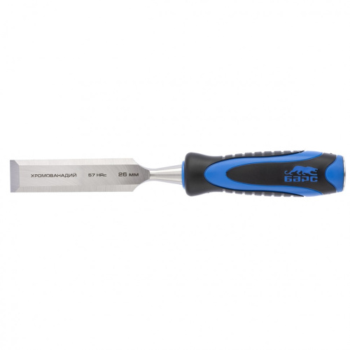 Долото-стамеска, плоская, 26 мм, двухкомпонентная рукоятка, металлический затыльник Барс по ценам производителя в Москве с доставкой по всей России