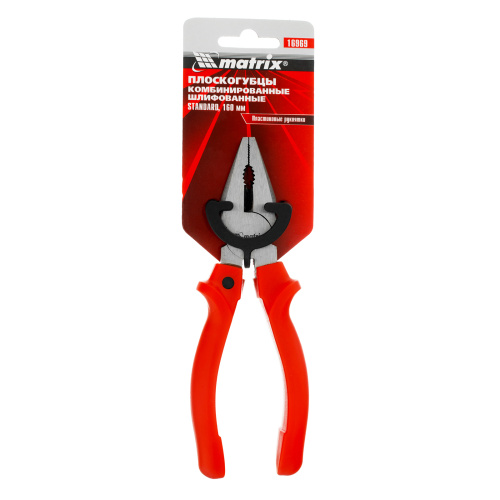 Плоскогубцы комбинированные Standard, 160 мм, шлифованные, пластмассовые рукоятки Matrix по ценам производителя в Москве с доставкой по всей России
