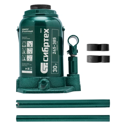 Домкрат гидравлический бутылочный, 30 т, 245-385 мм Сибртех по ценам производителя в Москве с доставкой по всей России