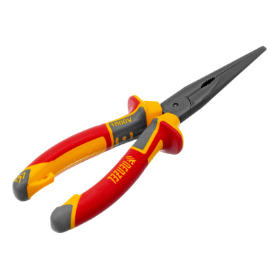 Длинногубцы прямые, диэлектрические рукоятки до 1000 В, трехкомпонентные рукоятки, 205мм Denzel по ценам производителя в Москве с доставкой по всей России