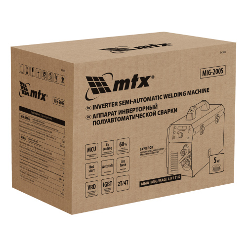 Аппарат инвертор. полуавтомат. cварки MIG-200S, 200A, ПВ 60%, катушка 5 кг MTX по ценам производителя в Москве с доставкой по всей России