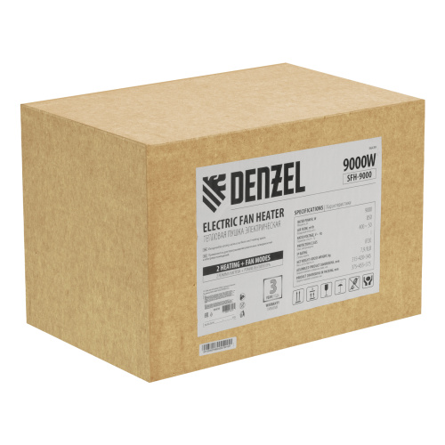 Тепловая пушка SFH-9000, 400 В, 850 м3/ч, вентилятор 3 режима, 6000/9000 Вт Denzel по ценам производителя в Москве с доставкой по всей России